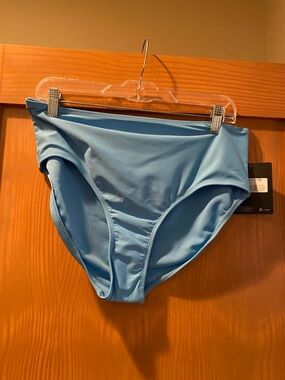 Women’s Misty Blue High Waisted Brief Swimsuit Bottom NWT Size L